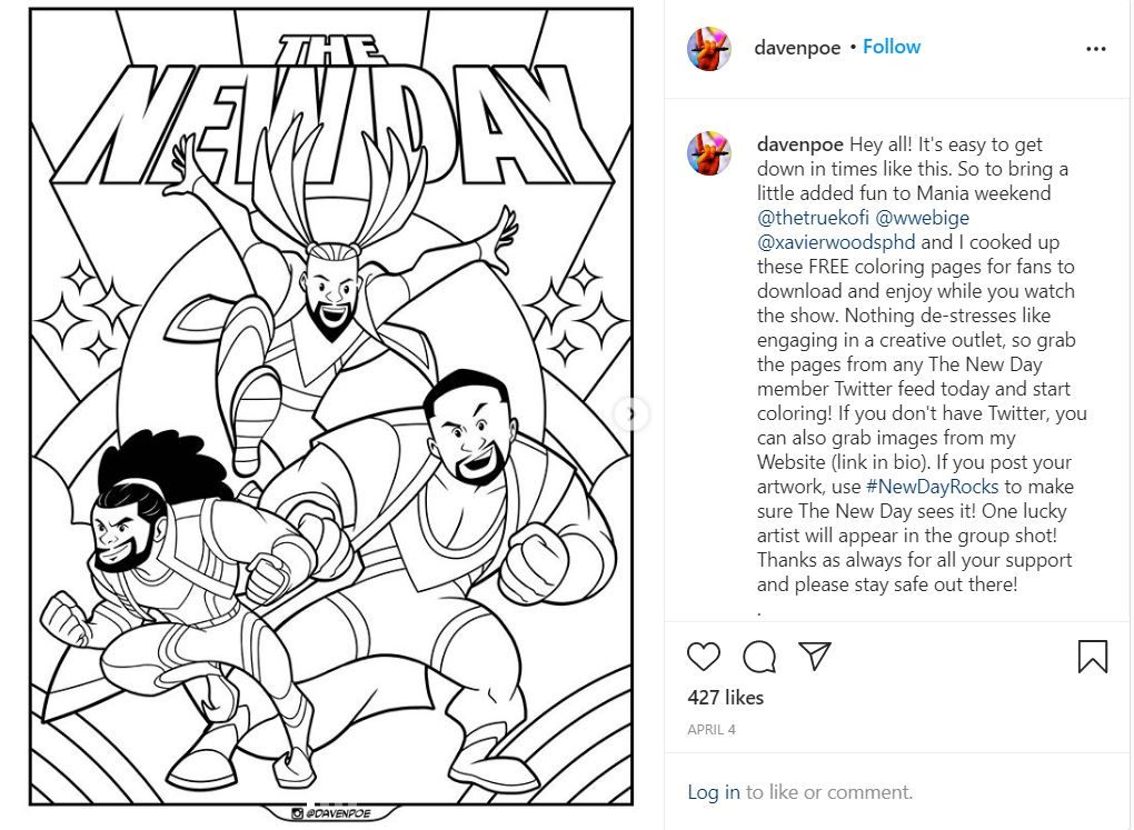 The New Day Wwe Coloring Page T14 Coloring Pages Student